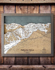 Palisades Tahoe, CA Ski Trail Map Artwork Slopes Mountain Art 23" x 28" Storm Grey 