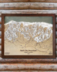 Park City Mountain, UT Ski Trail Map Artwork Slopes Mountain Art 23" x 28" Rustic Kona 