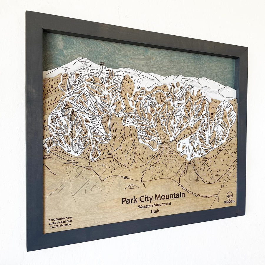 Park City Mountain, UT Ski Trail Map Artwork Slopes Mountain Art   