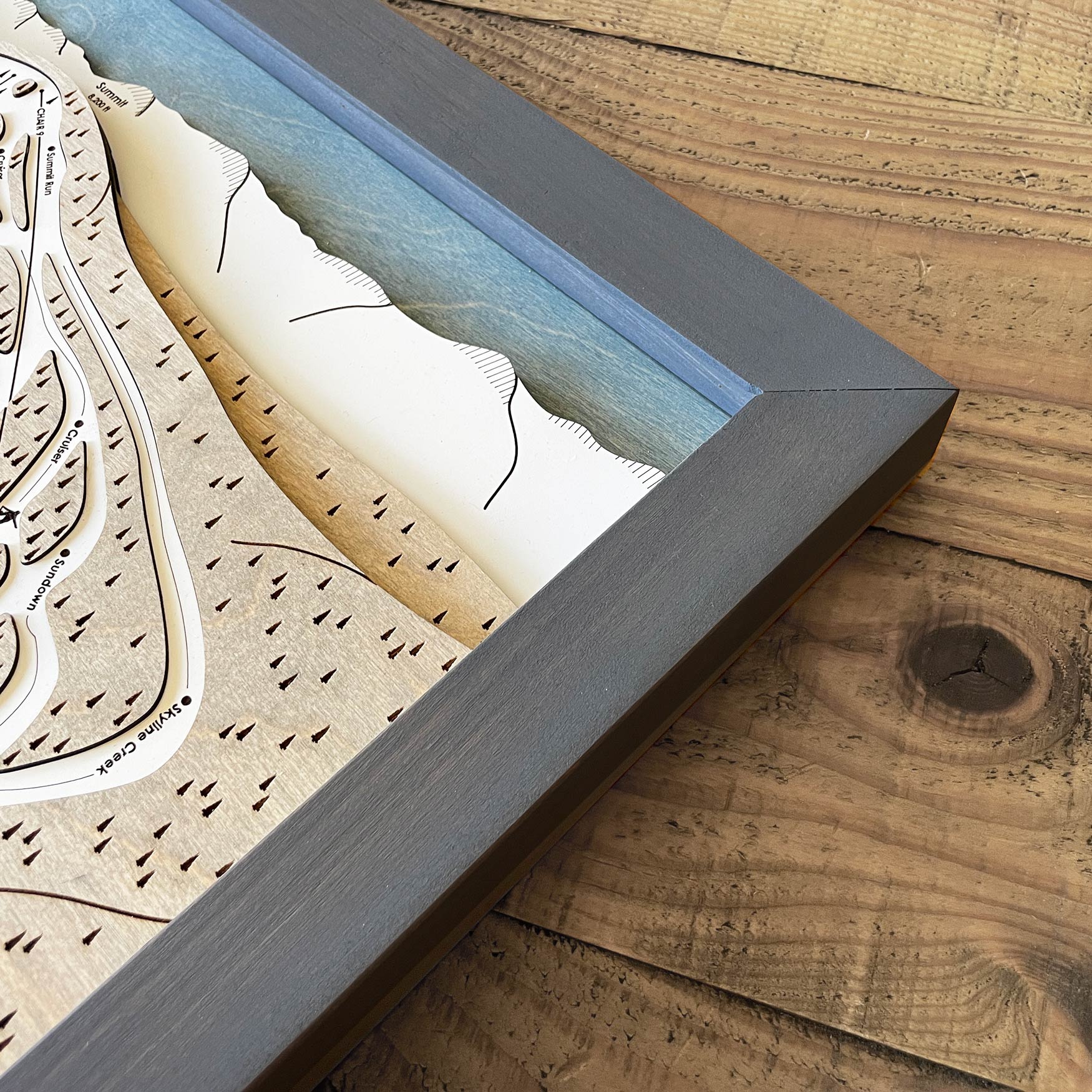 Snow Summit, CA Ski Trail Map Artwork Slopes Mountain Art   