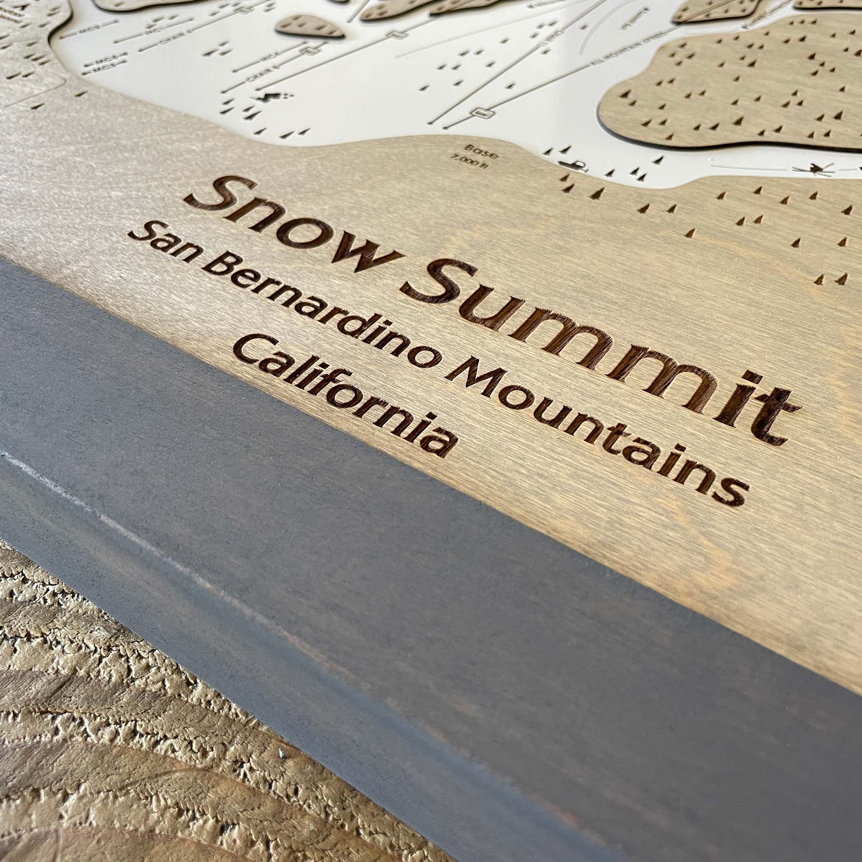 Snow Summit, CA Ski Trail Map Artwork Slopes Mountain Art   