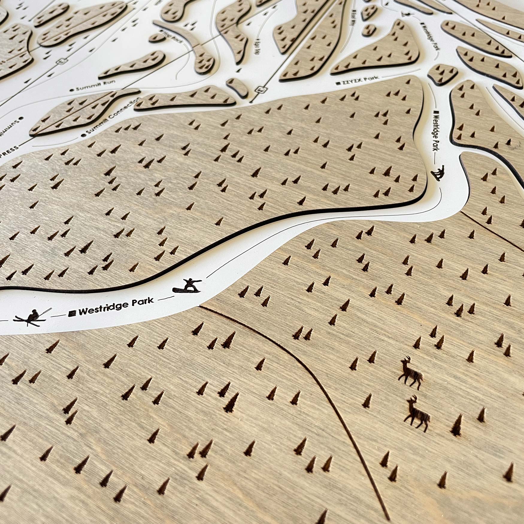 Snow Summit, CA Ski Trail Map Artwork Slopes Mountain Art   