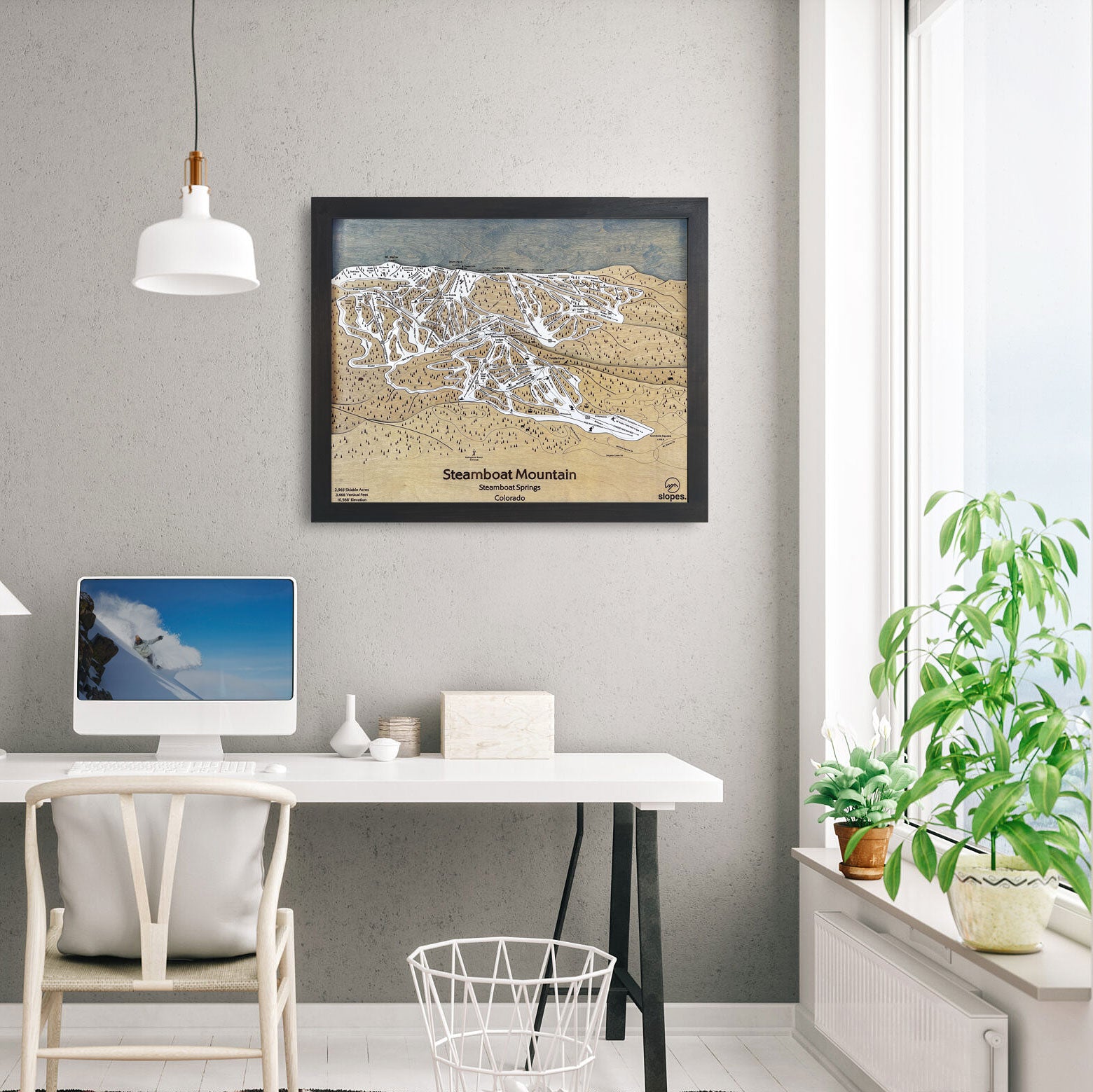 Steamboat Mountain Ski Trail Map - Steamboat Ski Trail Map Wall Art 1 