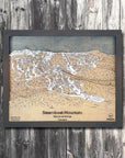 Steamboat Mountain, CO Ski Trail Map Artwork Slopes Mountain Art 23" x 28" Midnight Grey 