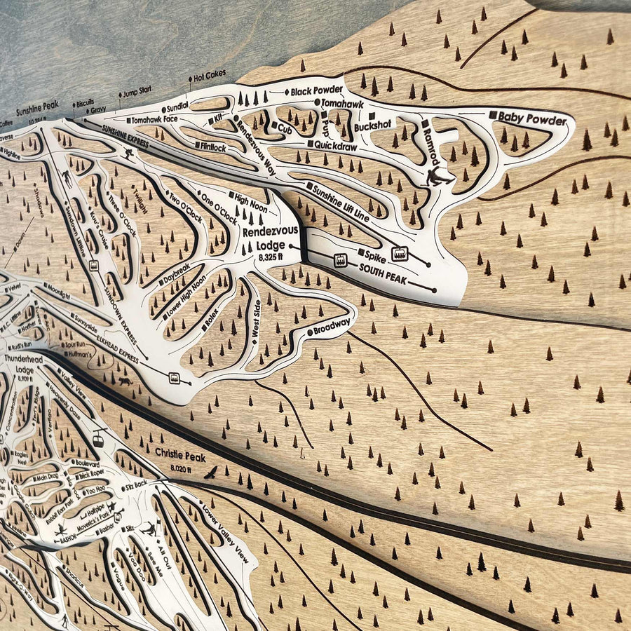 Steamboat Mountain, CO Ski Trail Map Artwork Slopes Mountain Art   