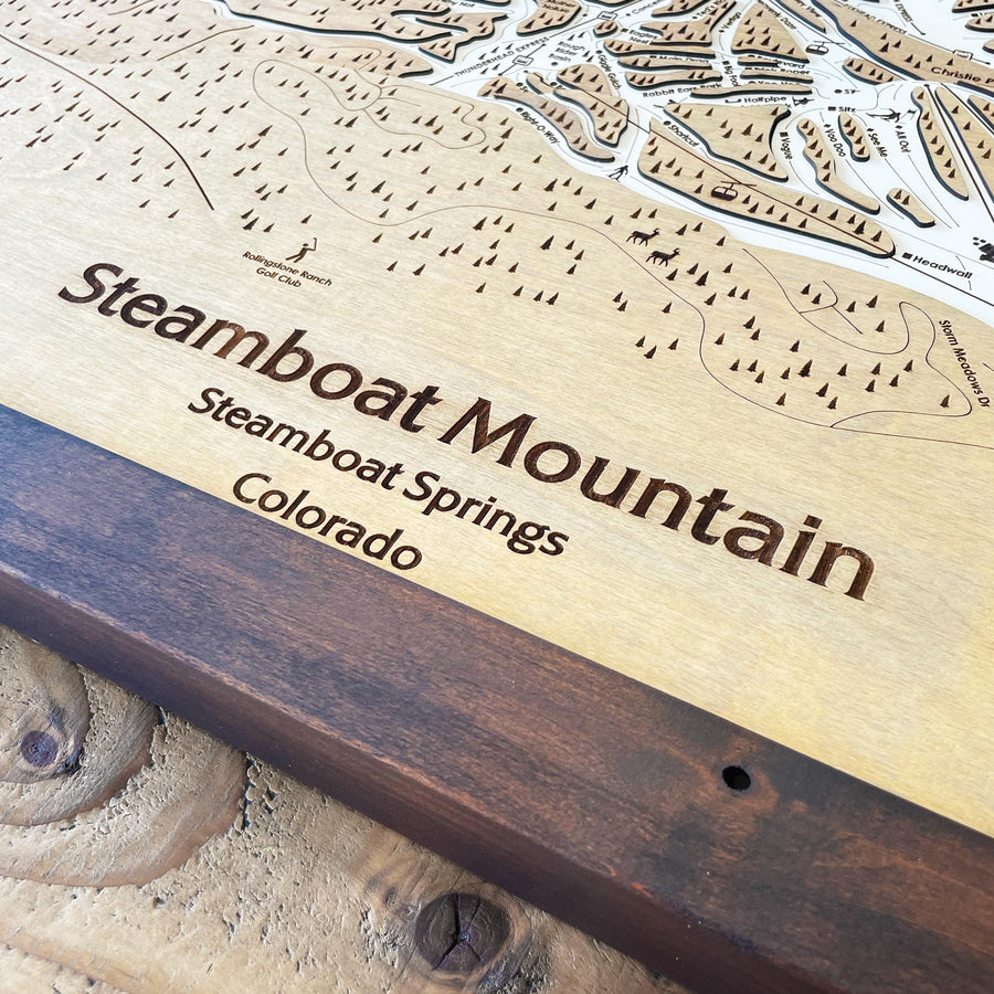 Steamboat Mountain, CO Ski Trail Map Artwork Slopes Mountain Art   