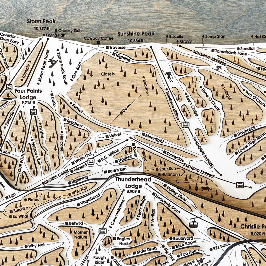 Steamboat Mountain, CO Ski Trail Map Artwork Slopes Mountain Art   