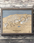 Stowe Mountain, VT Ski Trail Map Artwork Slopes Mountain Art 23" x 28" Storm Grey 