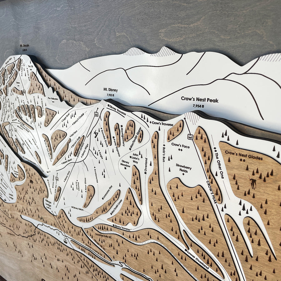 Sugar Bowl, CA Ski Trail Map Artwork Slopes Mountain Art   