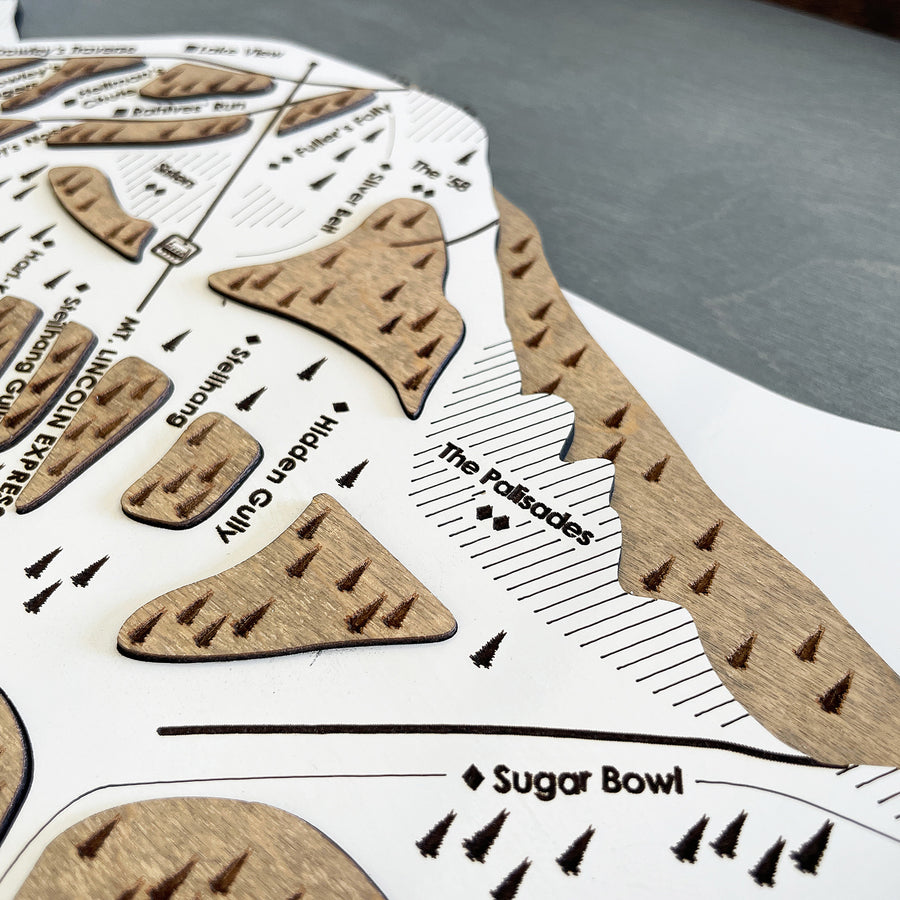 Sugar Bowl, CA Ski Trail Map Artwork Slopes Mountain Art   