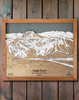 Sugar Bowl, CA Ski Trail Map Artwork Slopes Mountain Art 23" x 28" Natural 