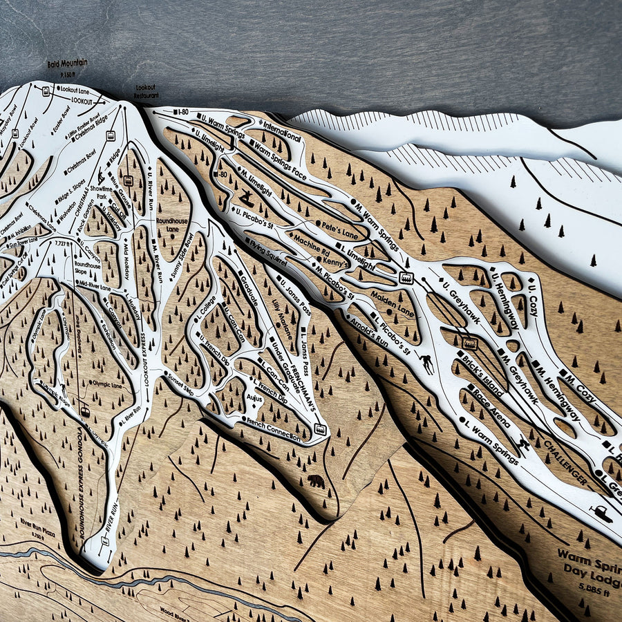 Sun Valley, ID Ski Trail Map Artwork Slopes Mountain Art   