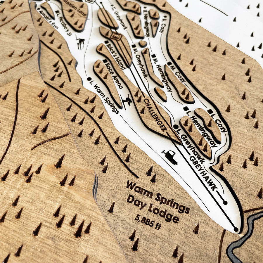 Sun Valley, ID Ski Trail Map Artwork Slopes Mountain Art   