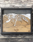 Sun Valley, ID Ski Trail Map Artwork Slopes Mountain Art 23" x 28" Midnight Grey 