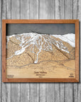 Sun Valley, ID Ski Trail Map Artwork Slopes Mountain Art 23" x 28" Natural 