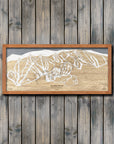 Sunday River, ME Ski Trail Map Artwork Slopes Mountain Art 23" x 48" Natural 