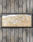 Sunday River, ME Ski Trail Map Artwork Slopes Mountain Art 23" x 48" Storm Grey 