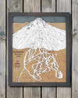 Timberline, OR Ski Trail Map Artwork Slopes Mountain Art 23" x 28" Midnight Grey 