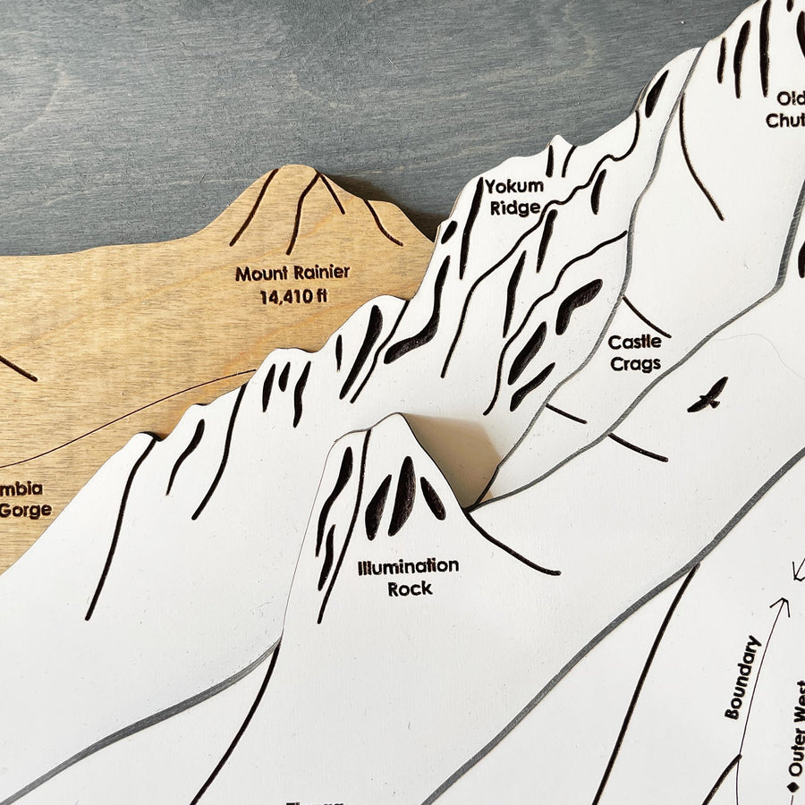 Timberline, OR Ski Trail Map Artwork Slopes Mountain Art   