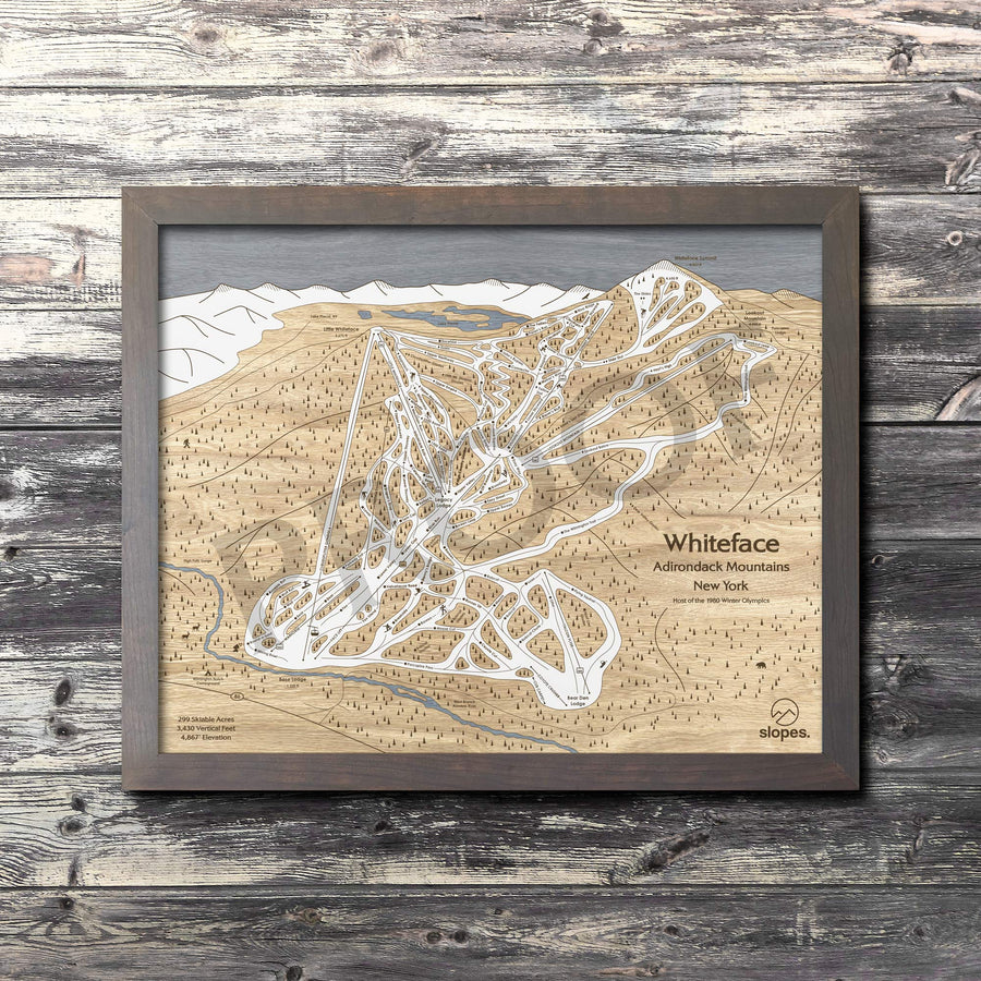 Whiteface Mountain Ski Trail Map | 3D Wooden Trail Map Art – Slopes ...