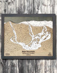 Bear Mountain, CA Ski Trail Map Artwork Slopes Mountain Art 23" x 28" Midnight Grey 