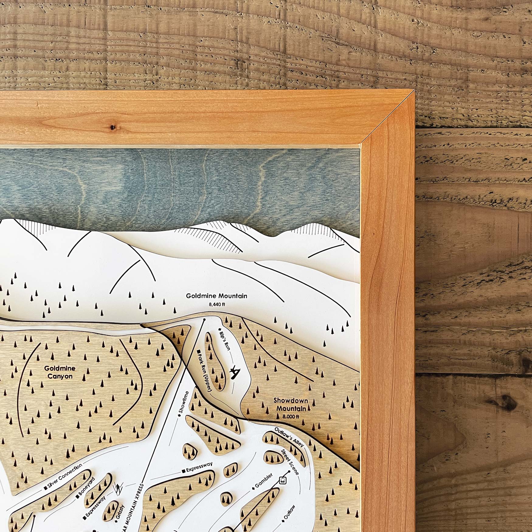 Bear Mountain, CA Ski Trail Map Artwork Slopes Mountain Art   