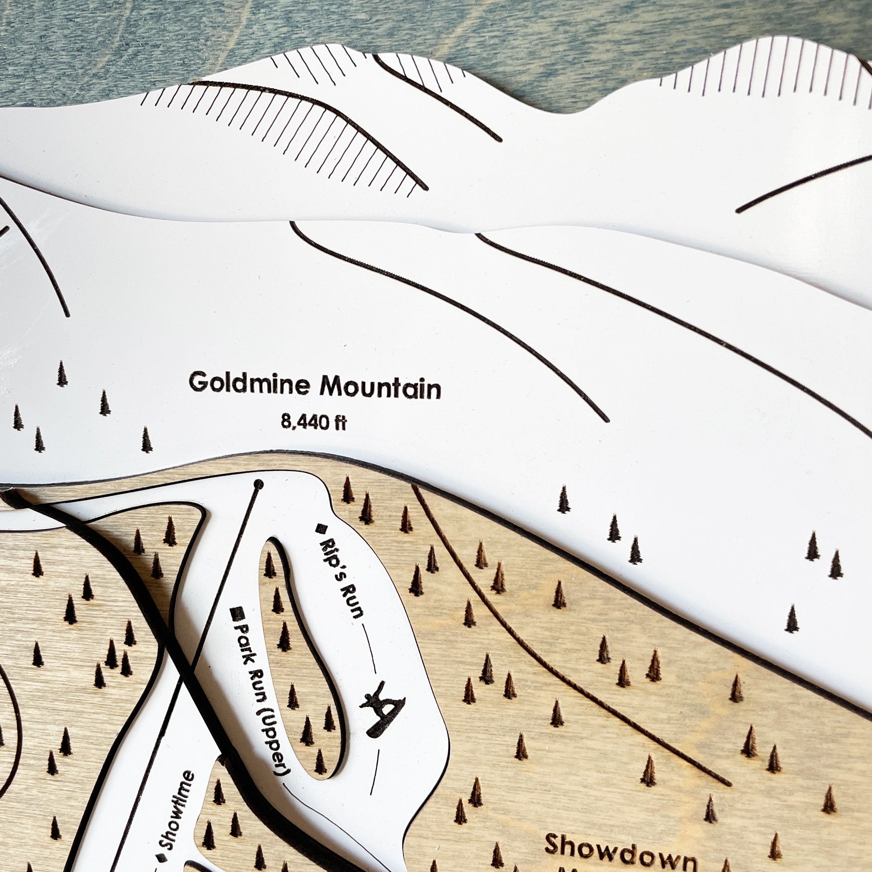 Bear Mountain, CA Ski Trail Map Artwork Slopes Mountain Art   