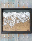 Mammoth Mountain, CA Ski Trail Map Artwork Slopes Mountain Art 23" x 28" Midnight Grey 