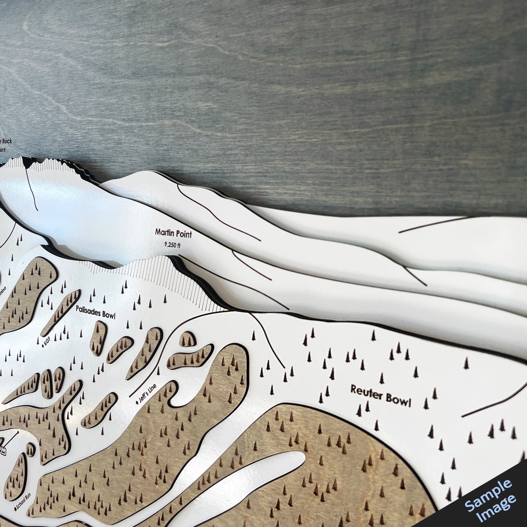 Stowe Mountain, VT Ski Trail Map Artwork Slopes Mountain Art   